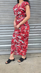 Tiger striped ruched dress