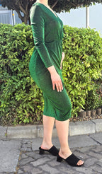 Radiant Beauty  Glittering Wrap Dress for Ultimate Glam