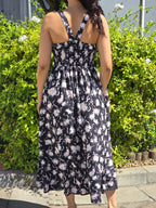 Square-Neck Floral Maxi Sundress