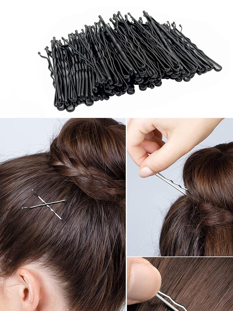 200-Piece Black Hair Grips – Durable, Non-Slip Bobby Pins for Everyday Use