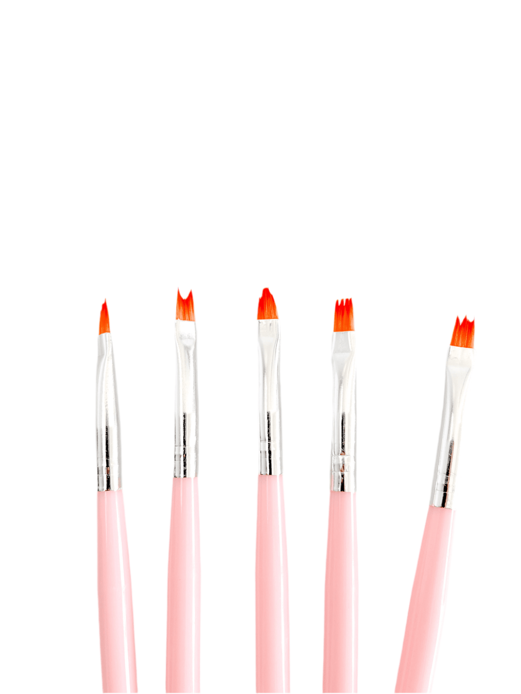 Pink Nail Art Brush Set - Precision 5-Piece Kit for Professional Nail Art