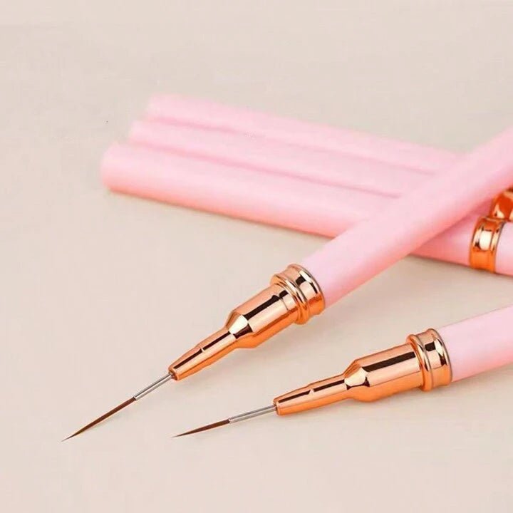 Precision Liner Nail Art Brush – 5pc Pink Handle Set
