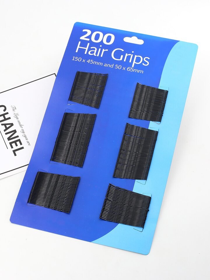 200-Piece Black Hair Grips – Durable, Non-Slip Bobby Pins for Everyday Use