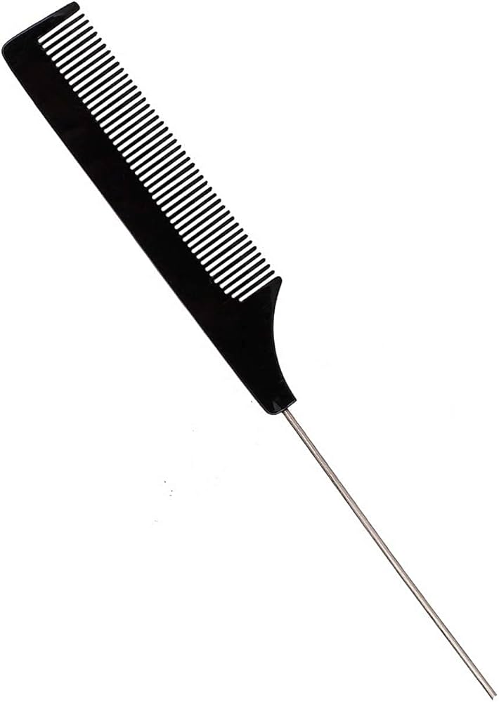 Professional Rat Tail Comb with Metal Handle – Hair Styling & Sectioning Tool 6pc