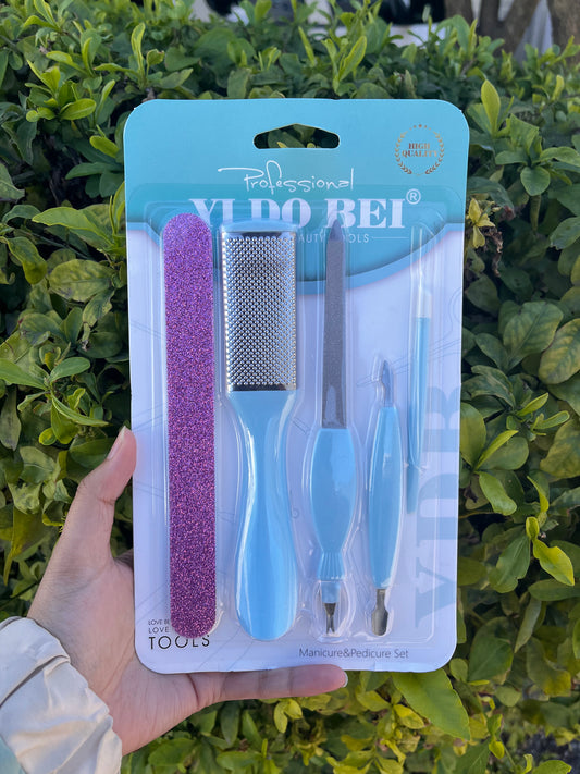 5pc Manicure & Pedicure Set – Professional Nail Care Tools - Random Colour