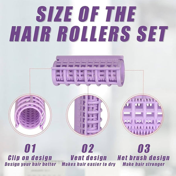 4pcs Plastic Snap-On Hair Rollers Curlers – Easy Styling for Gorgeous Curls