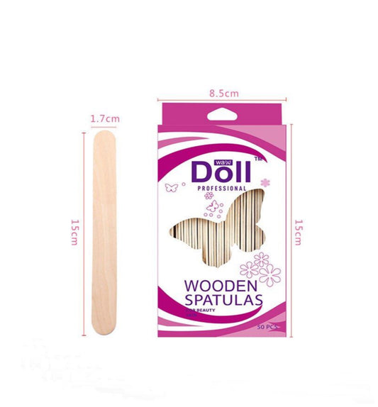 Doll Professional Wooden Spatulas – 50pcs for Waxing & Beauty Treatments