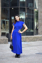 Cut Out Back Elastic Maxi Dress