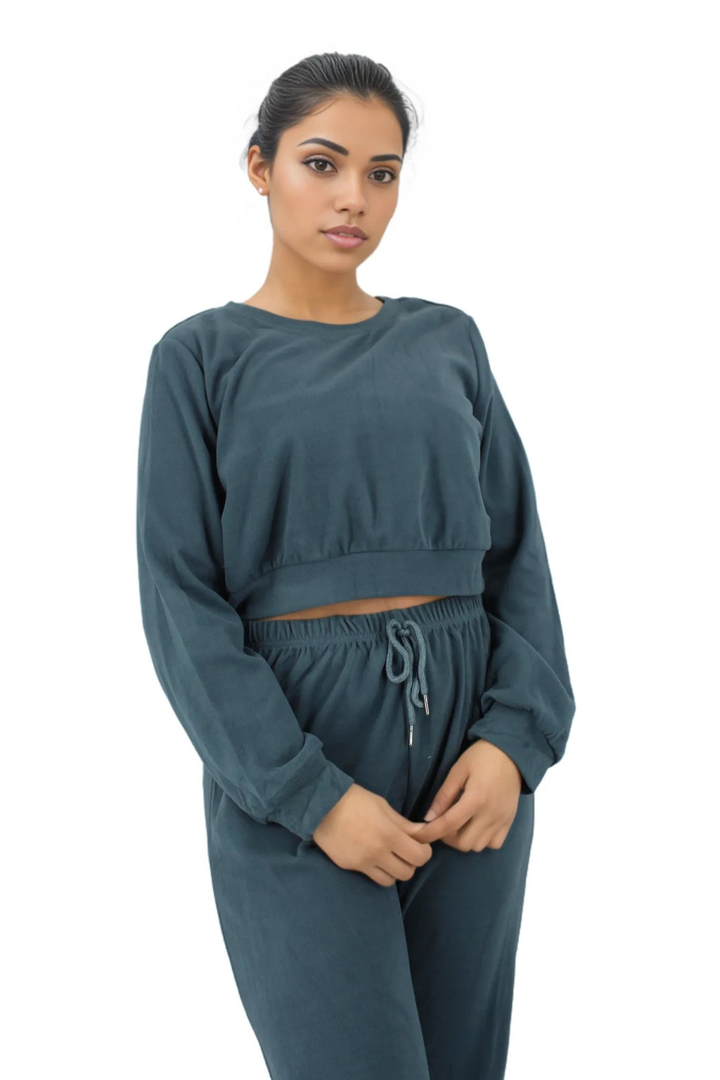 2PC Crop Top and Sweatpants Loungwear Set XD21