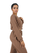 2PC Crop Top and Sweatpants Loungwear Set XD21