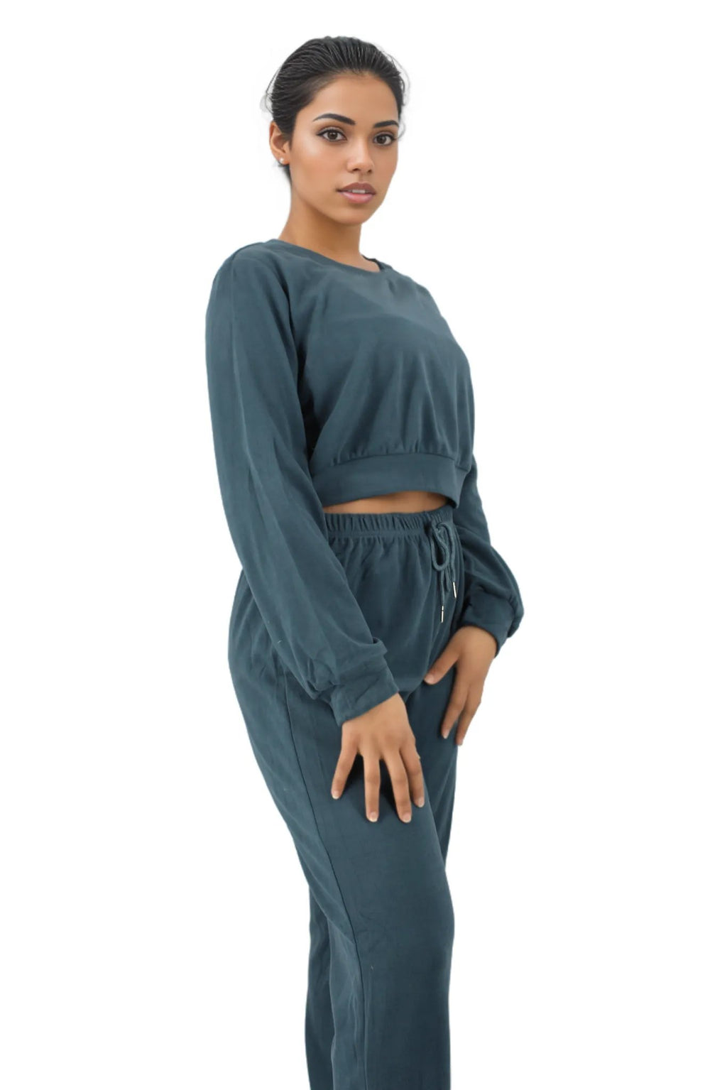2PC Crop Top and Sweatpants Loungwear Set XD21
