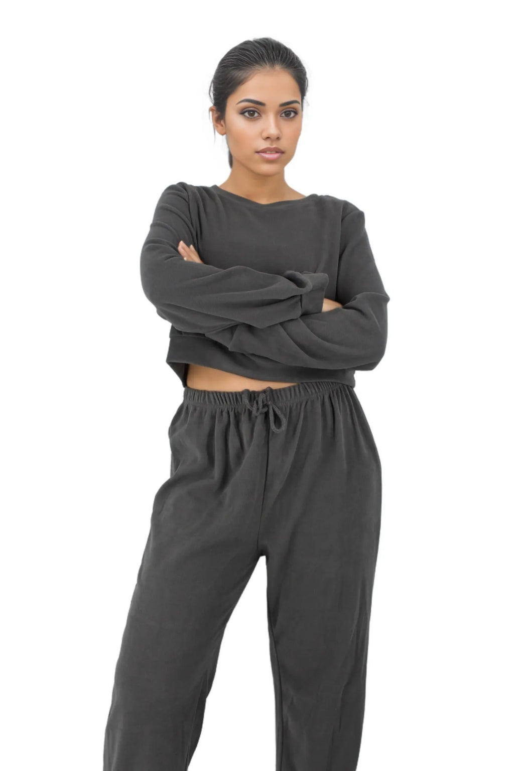 2PC Crop Top and Sweatpants Loungwear Set XD21