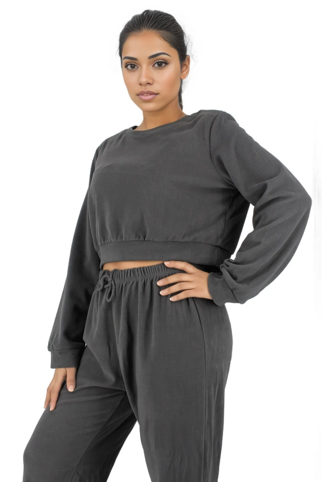 2PC Crop Top and Sweatpants Loungwear Set XD21