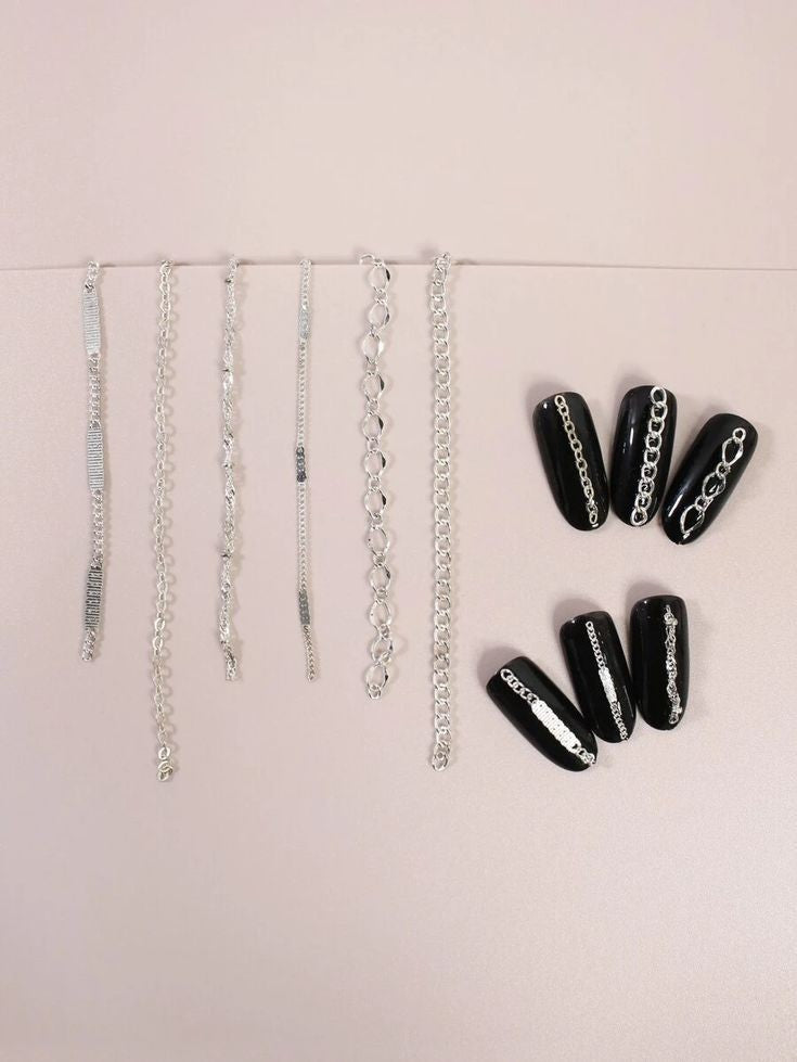 3D Colorful Nail Chain – Add Glamorous Metal Chains to Your Nail Designs