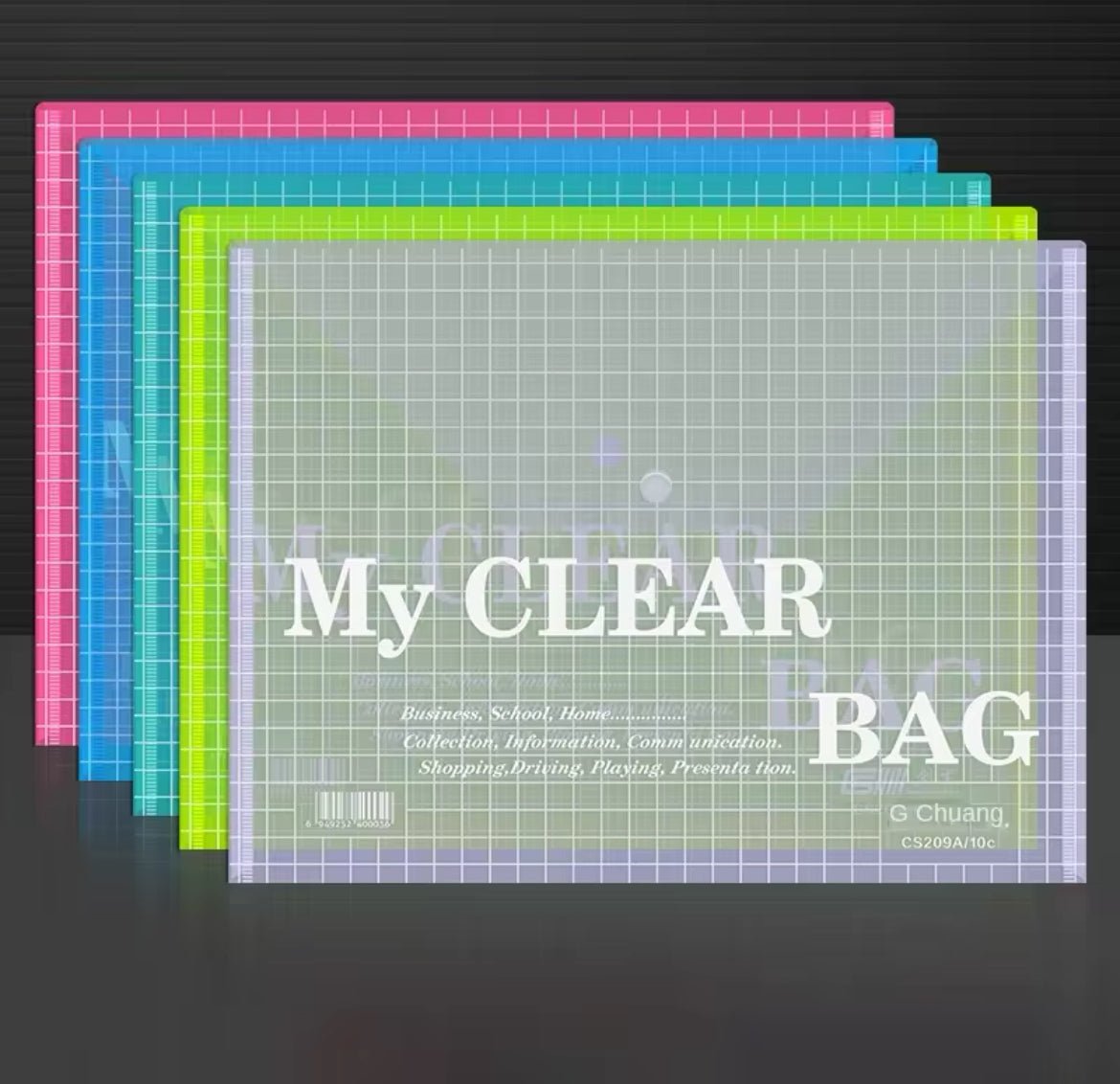 2mm Thick Color Student Folder Stationery Bag Button A4 File Bag XD21