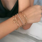 2pc Layered Crystal Chain Bracelet XD21