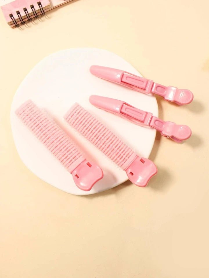 2pcs Hair Roller Pin & 2pcs Hair Clip Random Colour XD21
