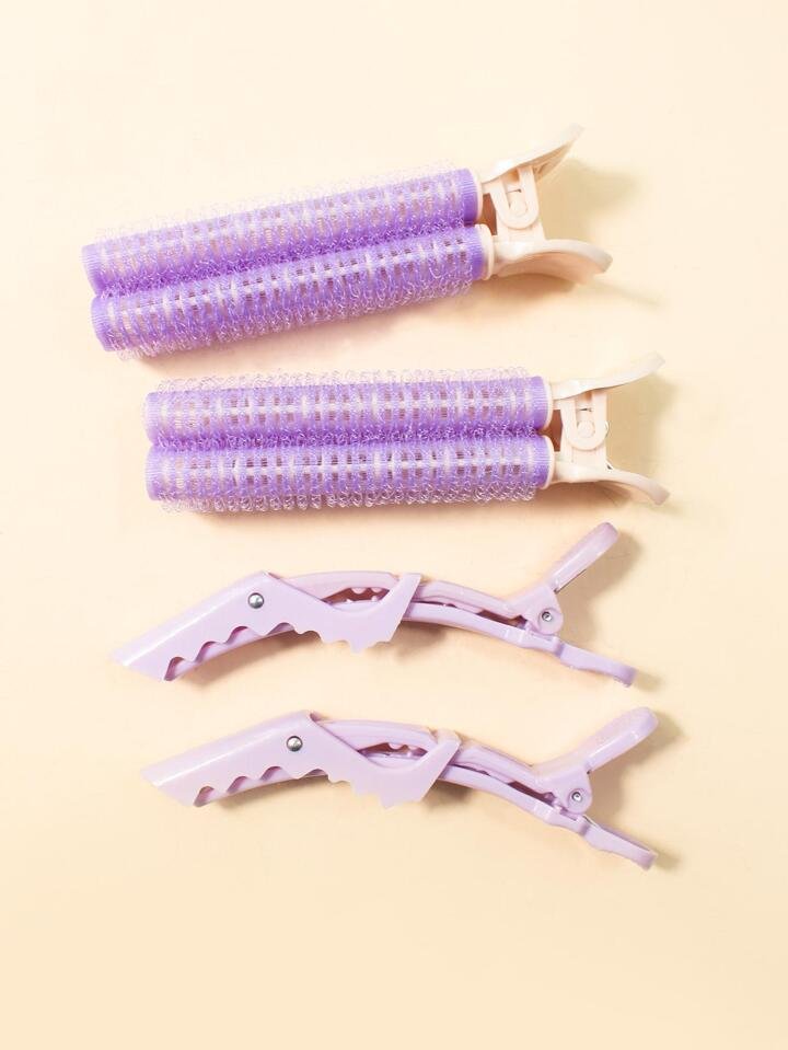 2pcs Hair Roller Pin & 2pcs Hair Clip Random Colour XD21