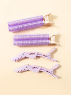 2pcs Hair Roller Pin & 2pcs Hair Clip Random Colour XD21