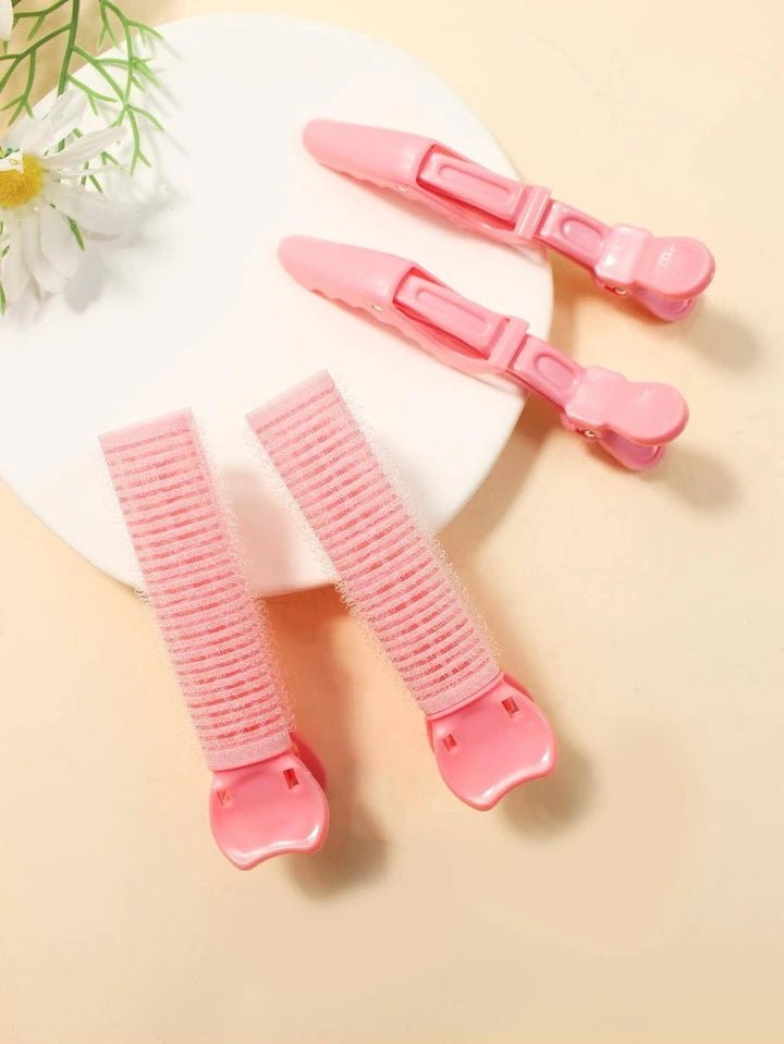 2pcs Hair Roller Pin & 2pcs Hair Clip Random Colour XD21