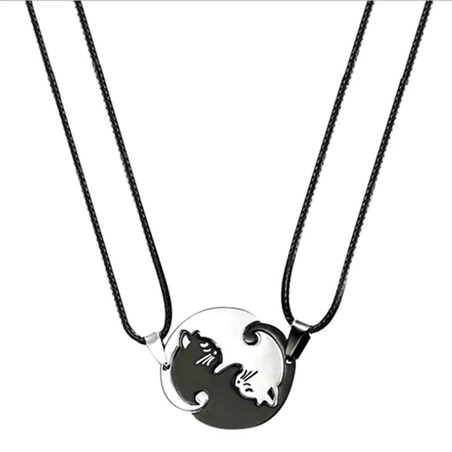 2pcs/set Stainless Steel Best Friends Necklace XD21