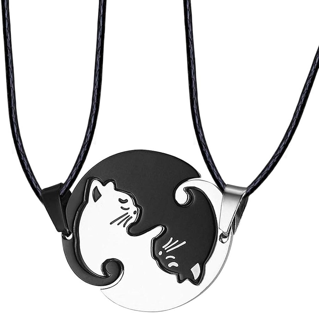 2pcs/set Stainless Steel Best Friends Necklace XD21