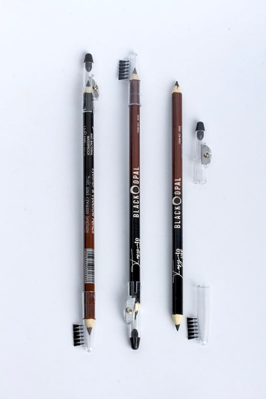 Black Opal Dual-Ended Eyebrow Pencil with Brush and Sharpener 1PC