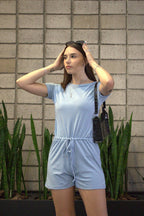 Drawstring Shorts Jumpsuit Romper