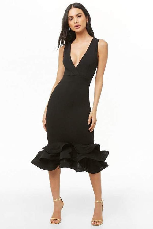 Sleeveless 3D Three-Dimensional Skirt V-Neck Evening Dress