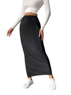 Elegant Pleated Velvet Maxi Skirt – Stylish & Comfortable