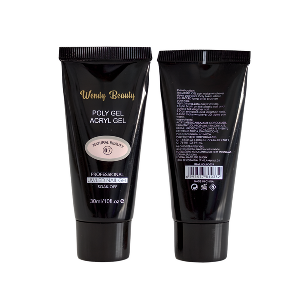 Wendy Beauty Professional Poly Gel 30ml – Strong, Flexible & Long-Lasting Nails at Home