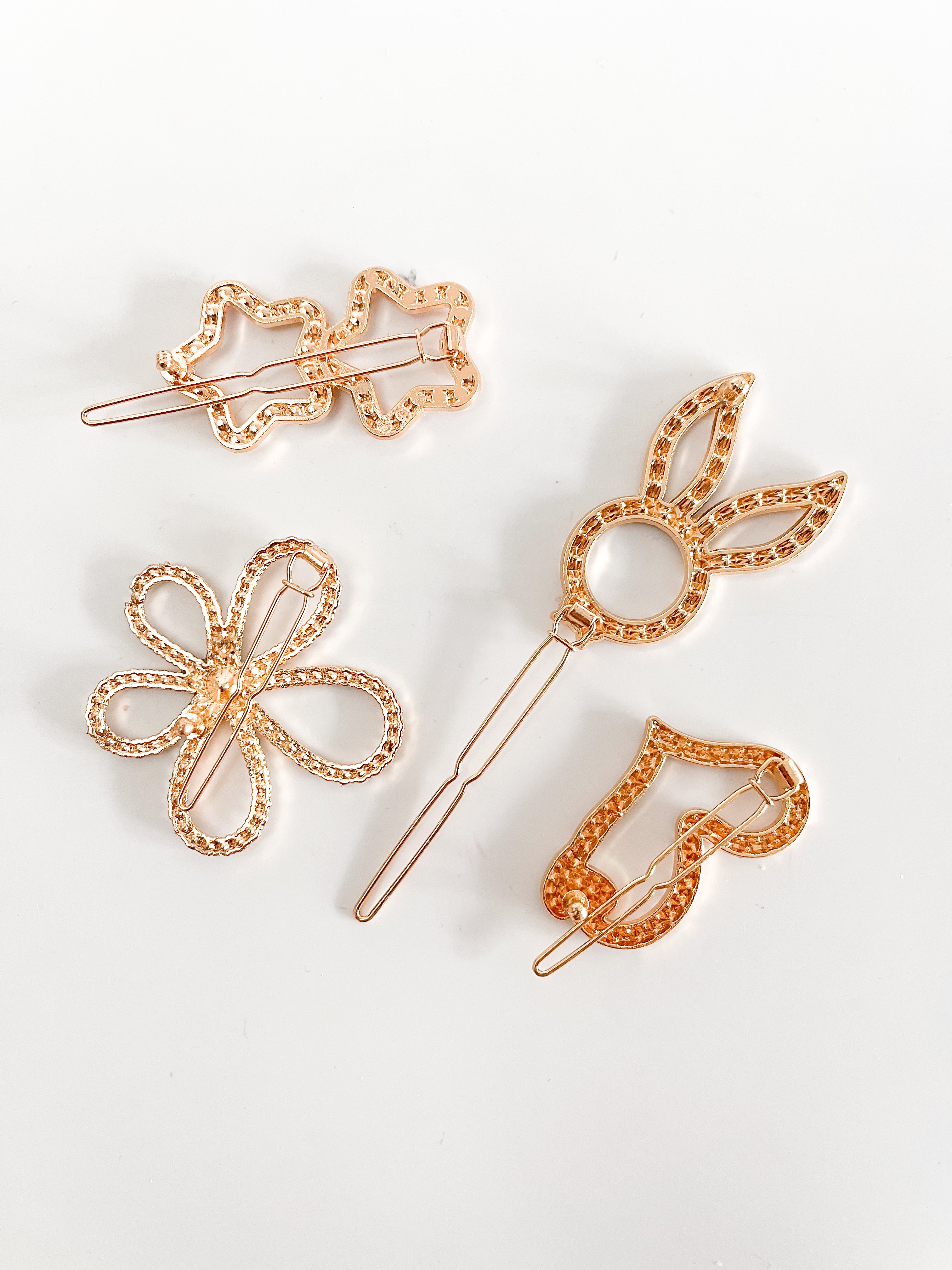 Wendy Beauty Decorative Hair Clip Set - Elegant Gold Design