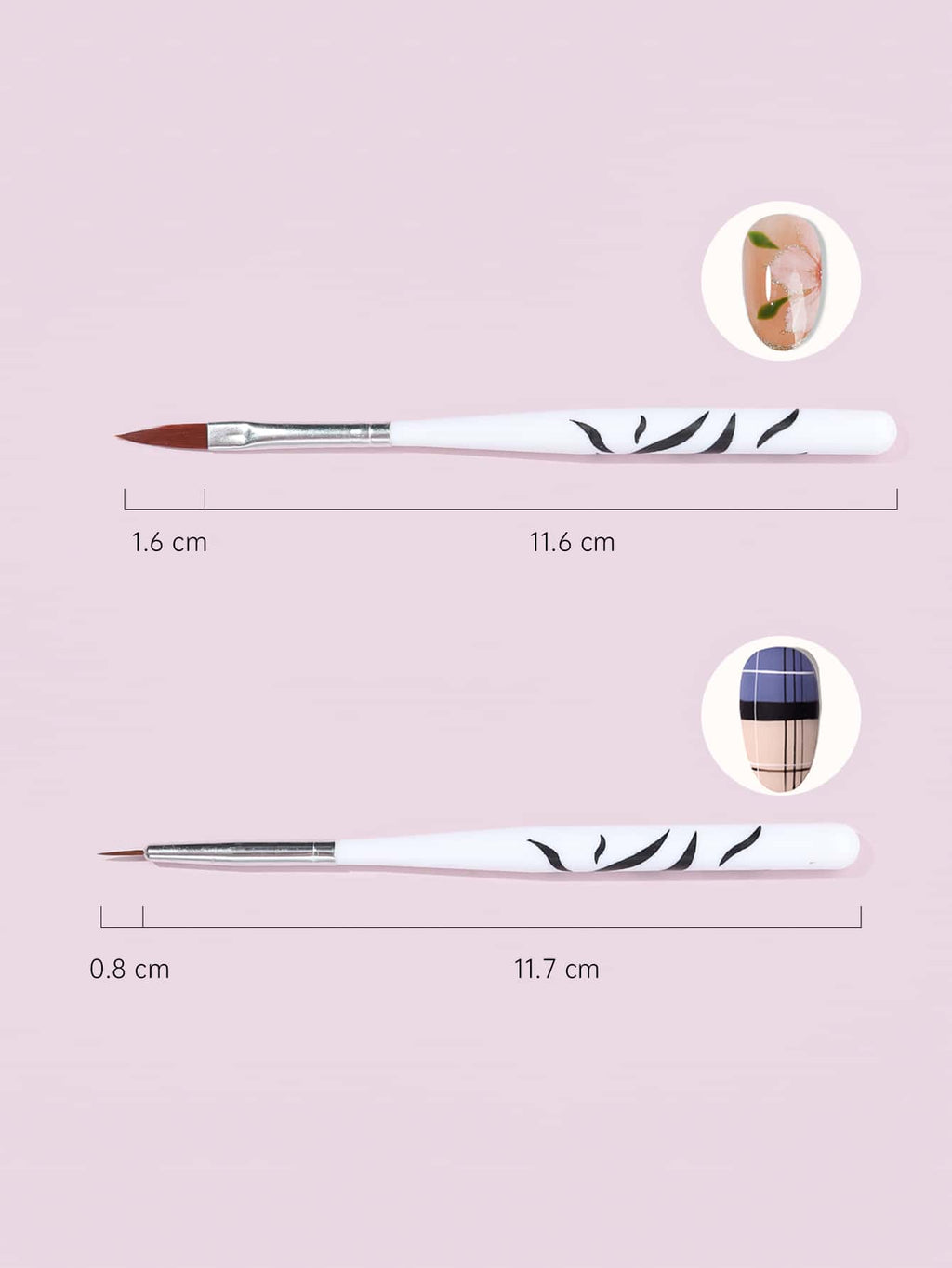 White Handle Nail Art Brush Set – 7pcs Detail Painting Tools