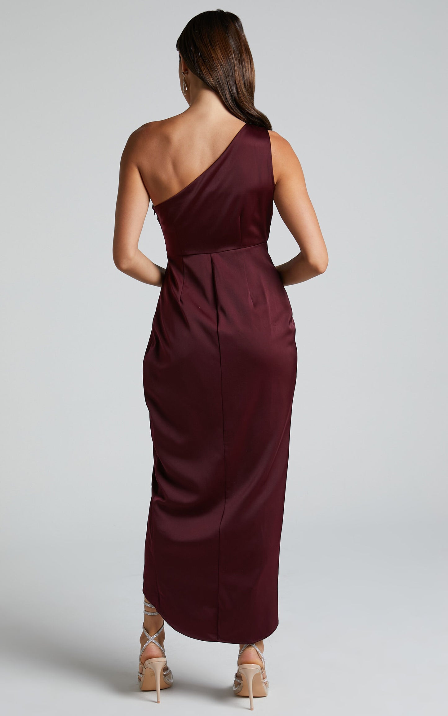 One Shoulder Dress Satin Bodycon Dress