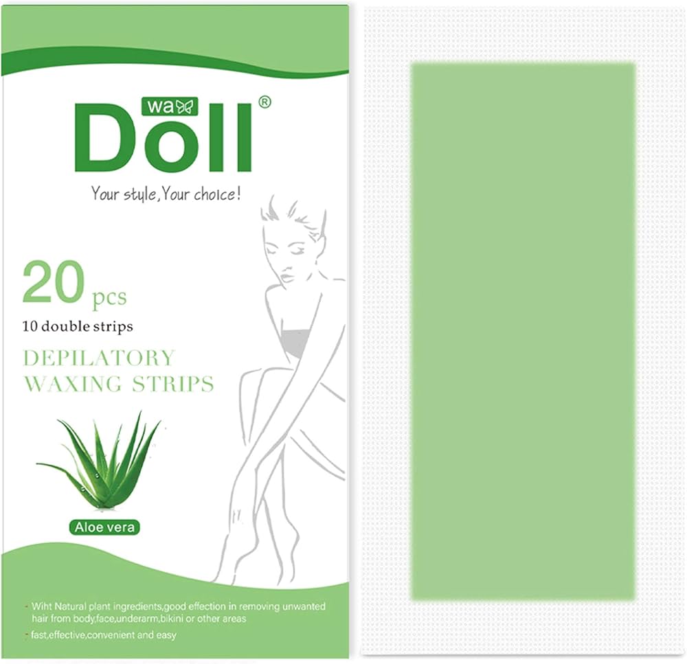 Doll Depilatory Waxing Strips - 20 pcs (10 Double Strips) Random