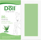 Doll Depilatory Waxing Strips - 20 pcs (10 Double Strips) Random