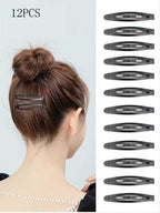 12-Piece Black Hair Clips Set 