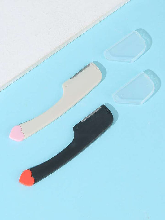 Eyebrow Razor Set – 2pc Cute Heart Handle Facial Shavers