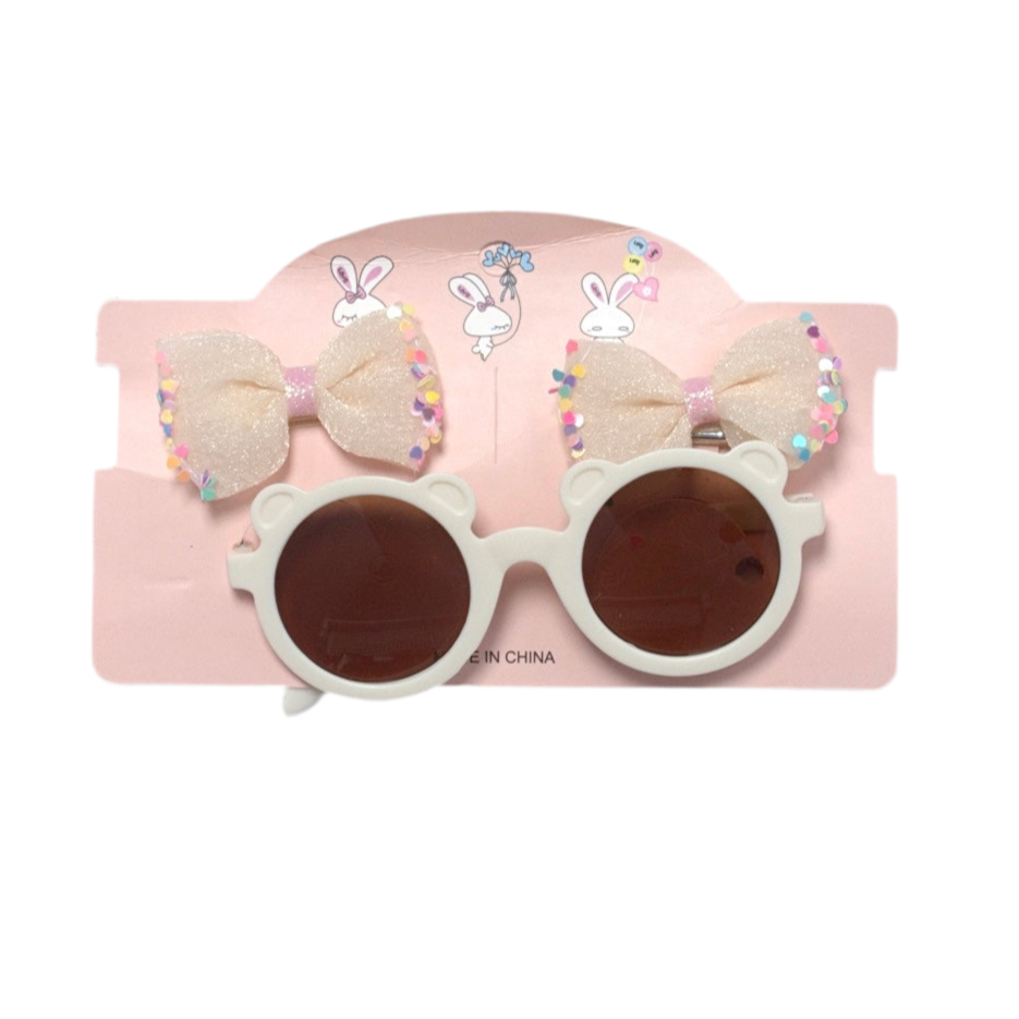 Kids' Cute Bow Sunglasses Set - Fun & Stylish Eye Protection