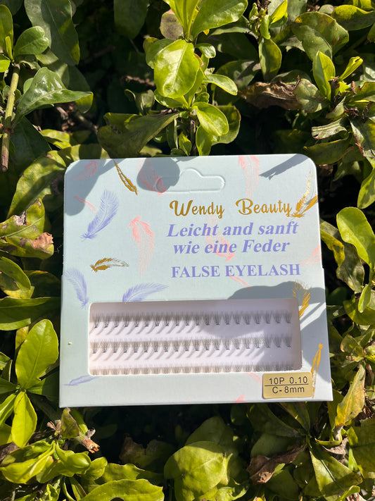 Wendy Beauty False Eyelash – 10P C-Curl 8mm (Feather-Light Series)