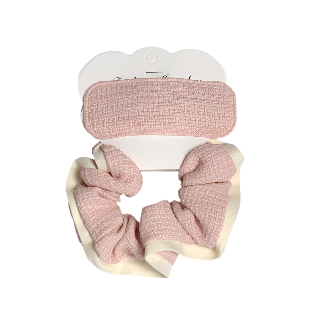 Soft Fabric Scrunchies Set With Clip - Trendy & Comfortable Hair Accessories