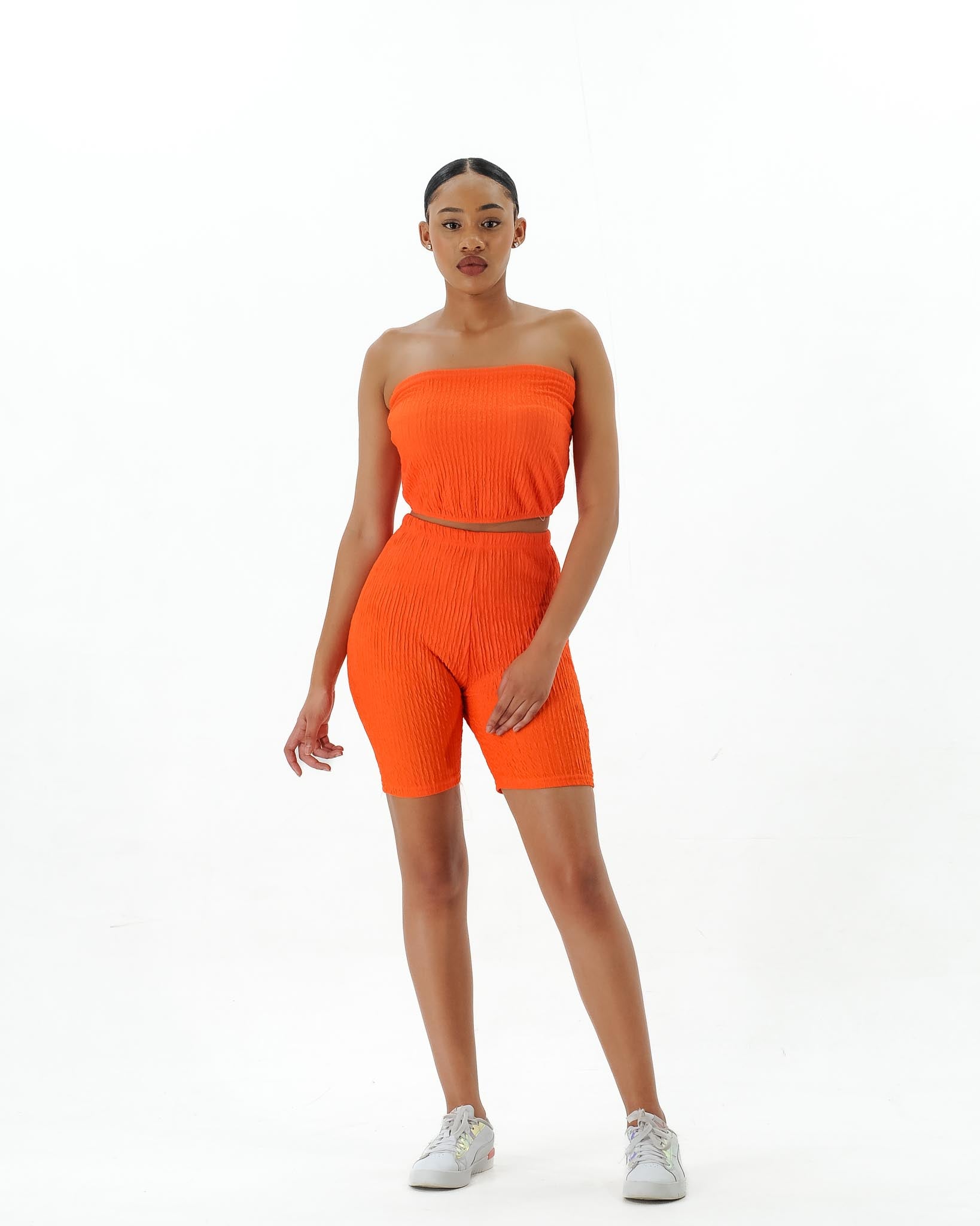 Tube Top and Short Leggings 2PC Set - Perfect for Casual & Active Wear