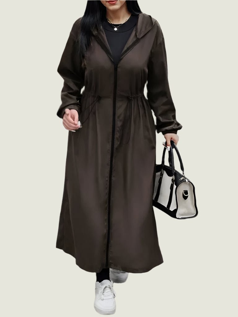 Long Hooded Windbreaker Coat Curve –  Lightweight Jacket