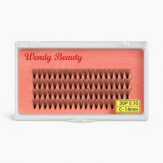 Wendy Beauty 30P C-Curl Lash Extensions – 14mm (0.10 Thickness)