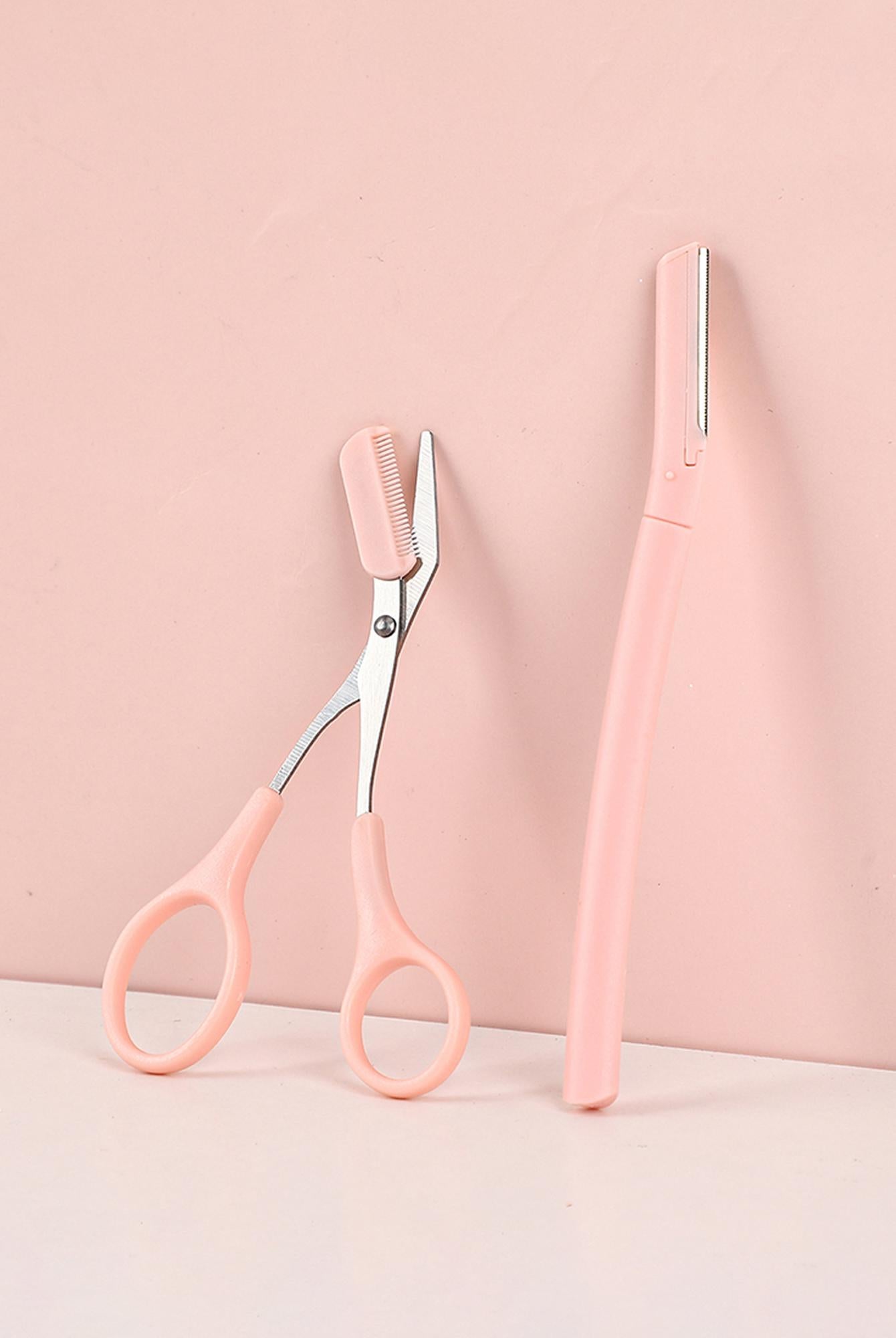 2-in-1 Eyebrow Shaping Set – Precision Razor + Trimming Scissors