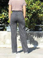 Black Wide-Leg High-Waist Jeans – DYQ 387