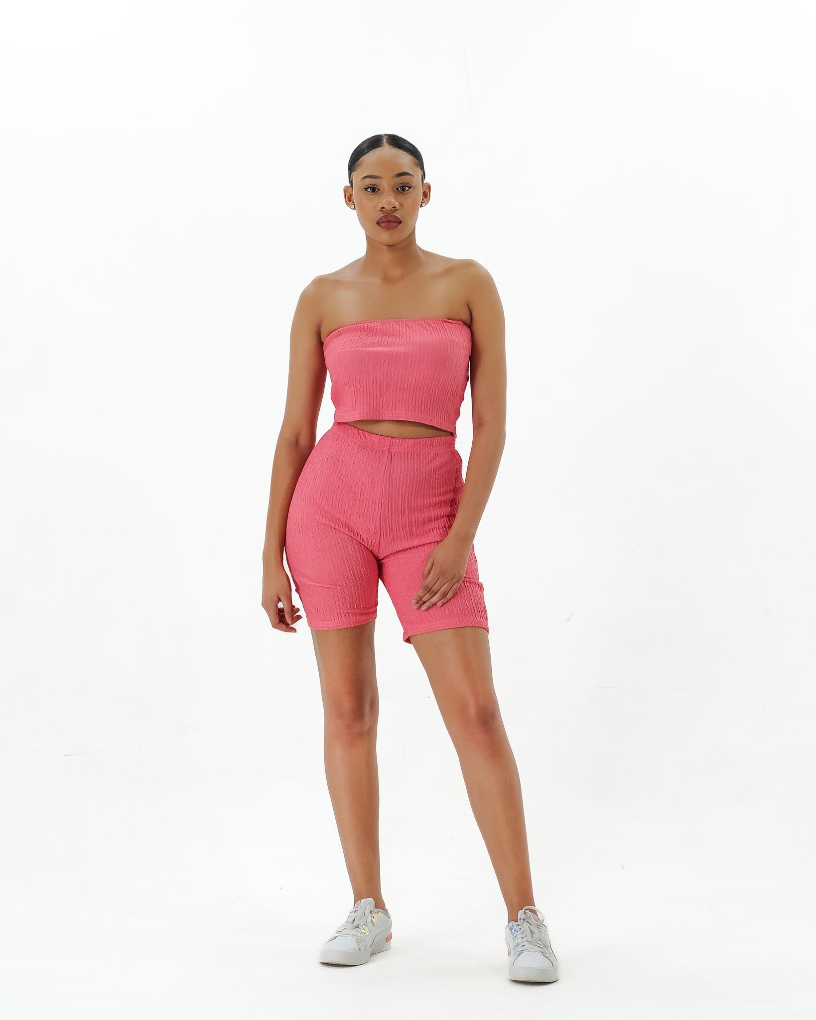 Tube Top and Short Leggings 2PC Set - Perfect for Casual & Active Wear