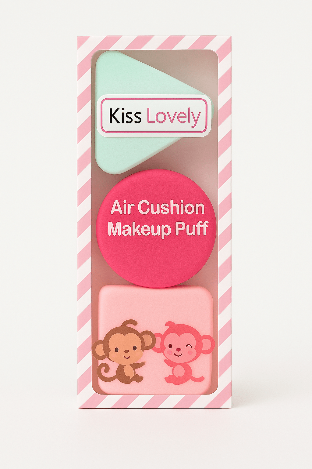 Air Cushion Puff Set – 3pc Cute Makeup Sponges - Random Colour
