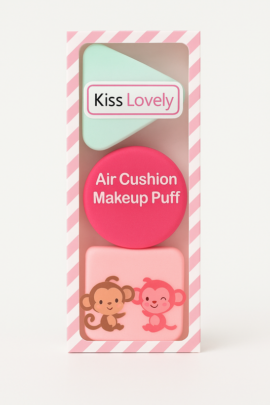 Air Cushion Puff Set – 3pc Cute Makeup Sponges - Random Colour