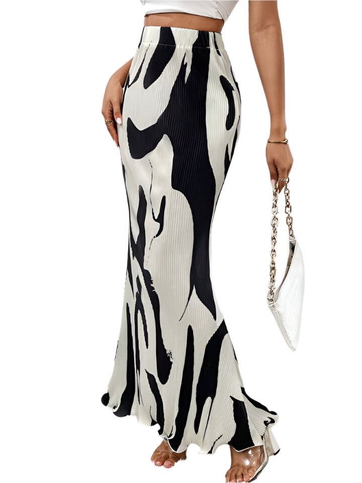 Abstract Print Maxi Skirt 